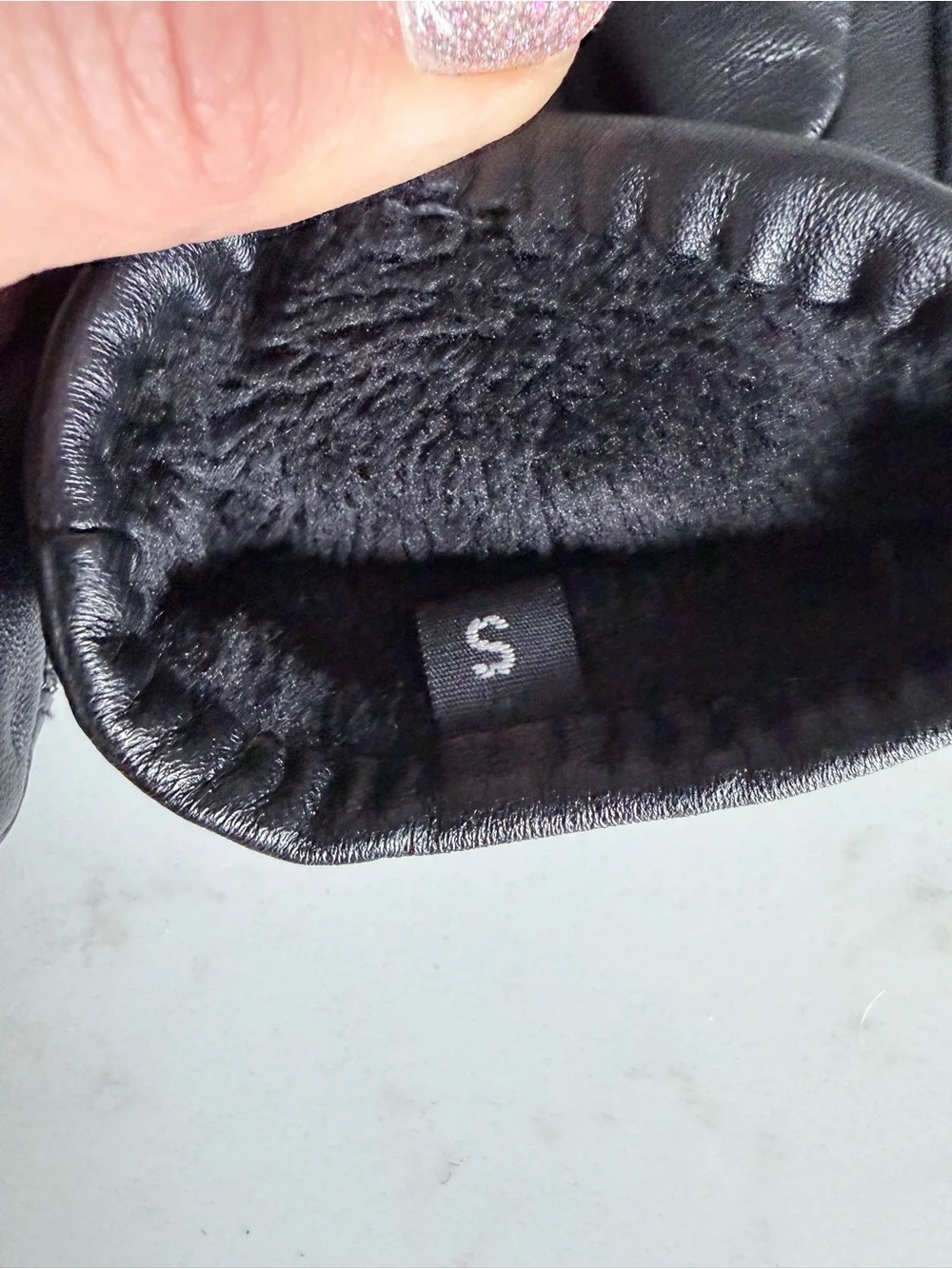 Leather and Suede Reptile-Accent Gloves - Black